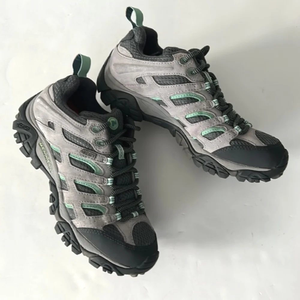 Merrell Moab Waterproof Hiking Shoe Drizzlemint Hiker size 7 - Picture 8 of 11